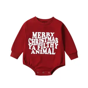 My First Christmas Baby Girl Boy Outfit Sweatshirt Romper Sweater Onesie Long Sleeve Bodysuit Fall Clothes