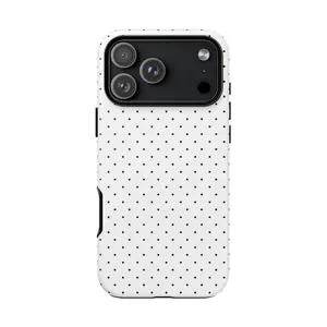 White Polka Dot Phone Case, Protective Cute Trendy Aesthetic Accessories for iPhone 17 16 15 14 13 12 11 X
