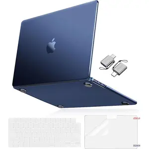 MOSISO MacBook Air 13.6" Case for M4/M3/M2 A3240/A3113/A2681 Ultra-Thin Midnight Clear Hard Shell with Keyboard Cover & Screen Film Water & Oil Resistant Scratch Resistant