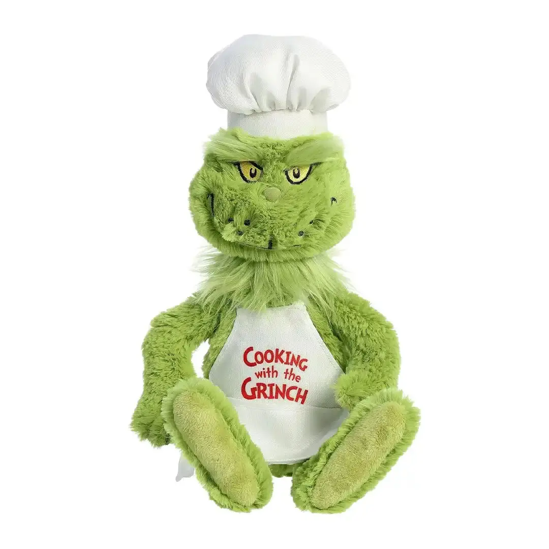 14" Aurora Whimsical Dr. Seuss Chef Grinch Stuffed Figure Doll, Soft Furry Collectible Soft Huggable Cute Stuffed Animal, Kids' Interactive Play Item, Delightful Discoveries (Toys & Hobbies)