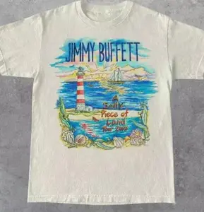 Vtg Rare Jimmy Buffett Tour Cotton White Shirt