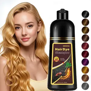3 in 1 Hair Dye Shampoo, Blonde Brown Hair Dye, Herbal Ingredients, Contains Gingseng Extract, Can Cover Gray Hairs, Natural Haircoloring，Plant Haircare, Black Brown Burgundy Hair Dye，Salon