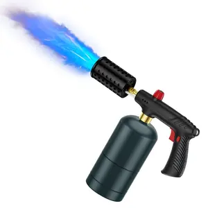 Heavy-Duty Propane Torch Gun - Adjustable Flame, Safety Lock & Wide Nozzle Handheld Torch Head | Versatile Food Culinary Torch for BBQ, Grill, Sous Vide, Campfire & Charcoal Lighting (No Propane Tank)