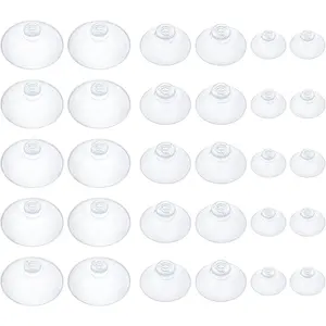 30 Pack Suction Cups for Glass, Small Rubber Suction Cups for Home Kitchen Bathroom Organization Christmas Decoration Window (Assorted Sizes 1.2 & 1.8 & 2.2 Inch)
