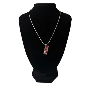Pre-owned Christian Dior silver chain necklace red trotter pendant authentic with COA 007