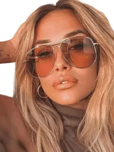 New Vintage Oval Fashion Glasses, Trendy Design Versatile Eyewear, Suitable for Women & Men, Perfect for Photography Daily Wear Decorative Glasses, Trendy Beach Eyewear