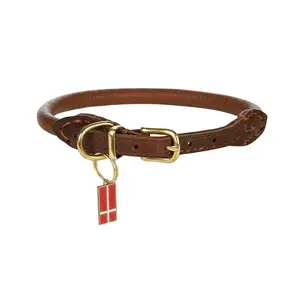 Århus- Italian Leather- Rolled/Round Collar- Robust Design- Dual Toned- Solid Brass or Chrome Hardware