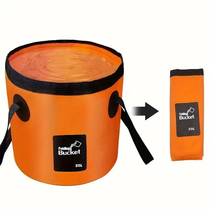 Portable Folding Water Storage Bucket, Durable Water Storage Container with Handle, Water Storage Bag for Camping, Fishing, Travel and Outdoor Gardening, Collapsible Water Container