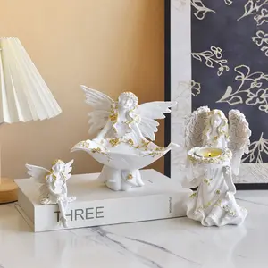 Angel resin ornaments, cute angel statues, suitable for desktop ornaments in living rooms and bedrooms, Valentine's Day gifts, home decoration