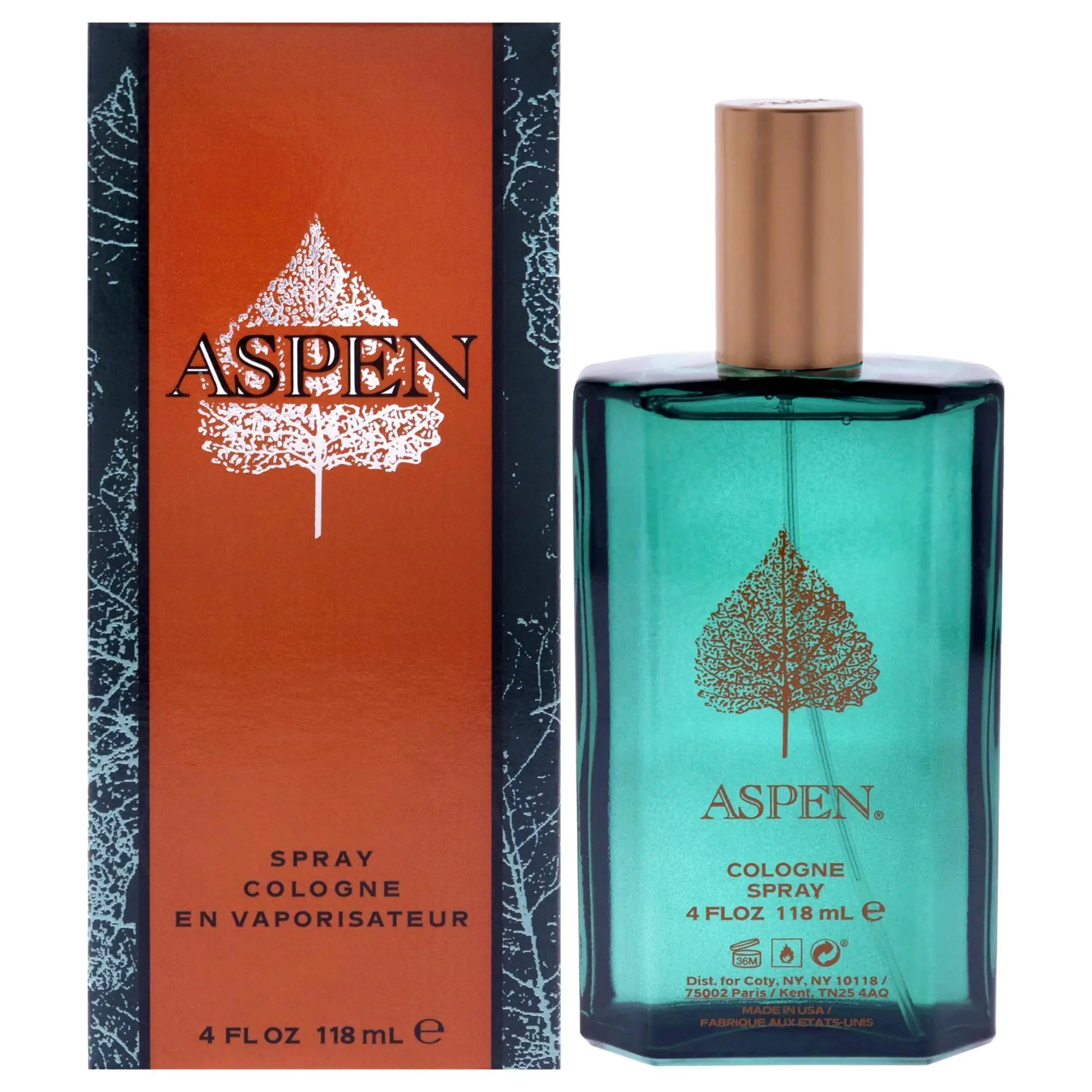 Coty Aspen Men's Cologne Spray, 4.0 oz, Single Item