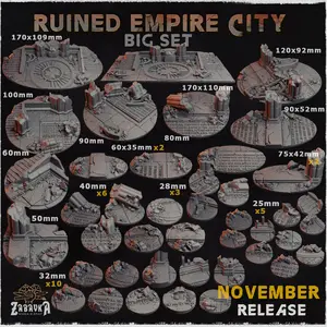 Ruined Empire - Resin Printed Wargaming Bases
