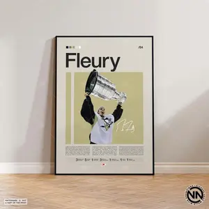 Marc-Andre Fleury Poster, Hockey Poster, Sports Poster, Mid-Century Modern, Sports Bedroom Posters