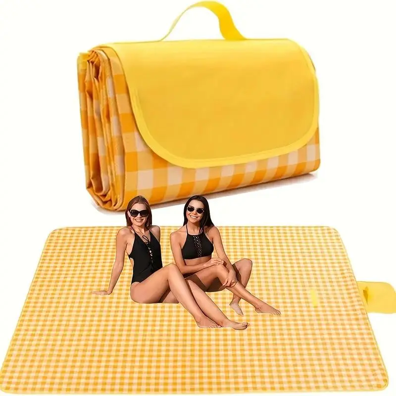 Outdoor Picnic Blanket Camping Mat, Extra Large Beach Towel Portable Travel Rug for Indoor Outdoor Family Games, Men Women BBQ Park Lawn Blanket, Picnic Gear, Picnic Essentials