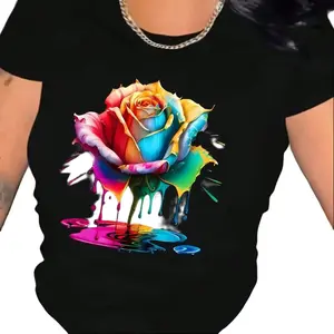 Unisex Combed Cotton Boxy Cut Short-Sleeve T-Shirt - Tropical Streetwear, Light Fabric, Digital Kaossablon Stamps, USA-Made, COD, Affordable, Casual Stylish Fitted Top, Summer Use, Cotton Decking Stamps