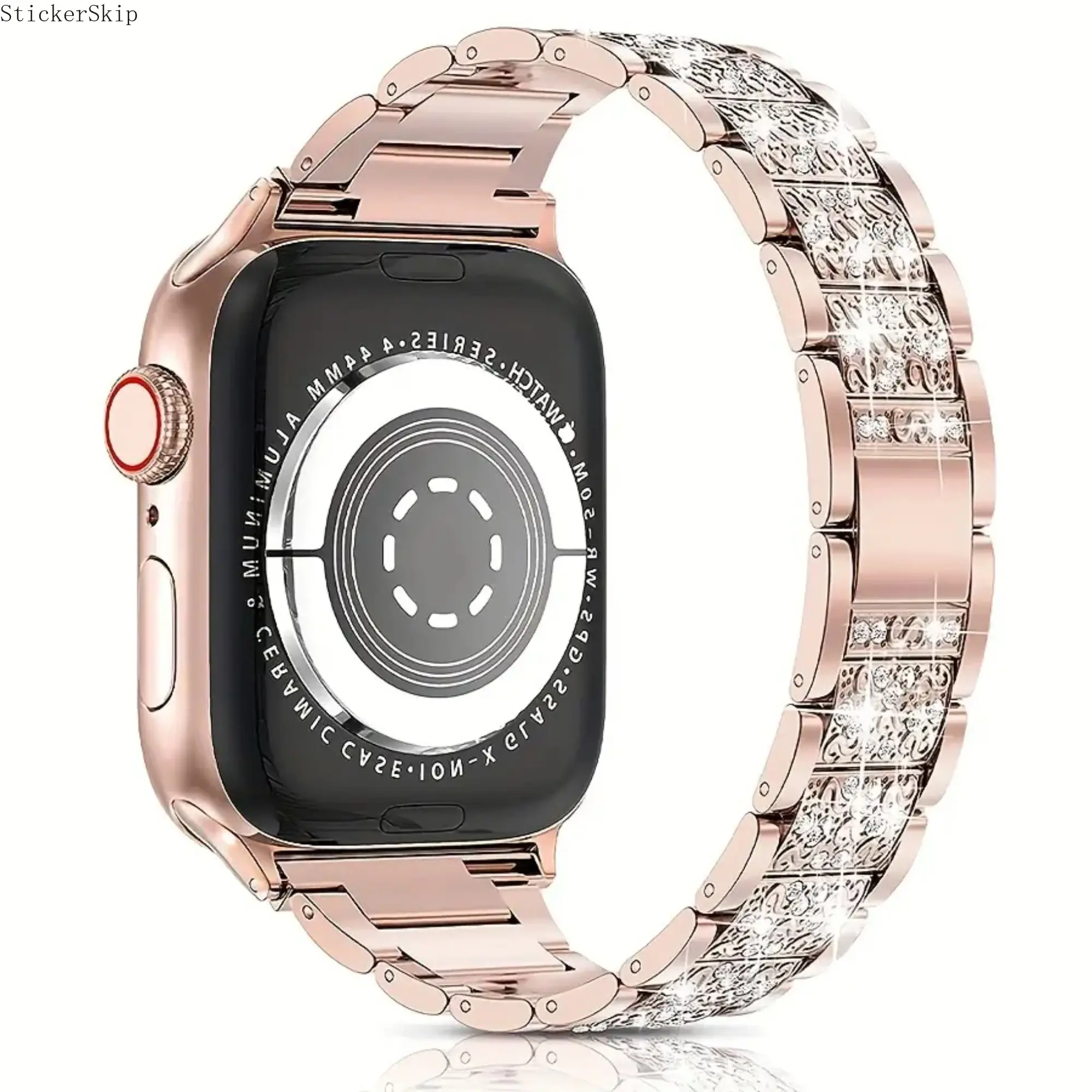 2026 NEN Stainless Steel Band for Apple Watch Band 49mm 46mm 42mm 44mm 40mm 45mm 41mm 38mm Luxury Bling Rhinestone for iWatch Series 11 10 9 8 7 6 SE2 Ultra 49mm Wriststrap,Stylish Wristband,iWatch Strap, Fashion Lovers