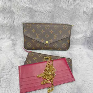Pre-owned Louis Vuitton pvc Clutches & Wristlets Monogram Pochette Felicie Chain Wallet XiaoTang0100
