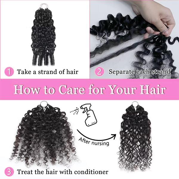 New #4 Chocolate Brown / Natural Color Burmese Curly  Feather Crochet Human Hair Extensions Pre-Separated Human Hair 50g/Pack