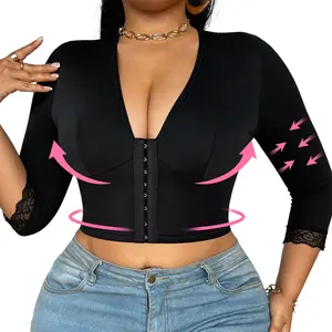 Arm Shape Sleeve Bras for Women Upper Arm Compression Shaper Bra, Post Surgery Support, Hook Closure Black Shapewear Activewear