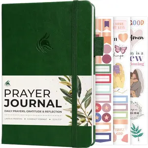 Prayer Journal - Daily Devotional & Gratitude Notebook - Religious Planner & Gods Book - Faith Based Gifts & Accessories (Forest Green)