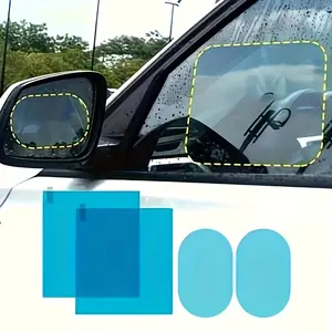 2pcs/4pcs Car Rearview Mirror Film Anti-Fog Waterproof Transparent Accessories, Clear Rainproof Auto Window Sticker, Vehicle Interior Protection