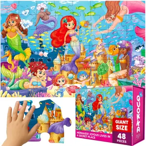 QUOKKA Jigsaw Giant Floor 48 Pcs Puzzles for Kids | Large Puzzles Mermaids