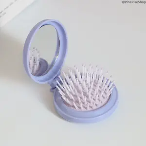 3 Pcs Folding Airbag Hair Comb with Makeup Mirror, Cute Girly DIY Cushion Massage Comb, Portable Scalp Care Hairdressing Accessory for Daily Travel