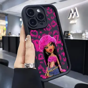 Phone Case - Cute Cartoon Doll Bratz Phone Case Compatible with iPhone 17 E Air Pro ProMax iPhone16 15 14 Plus 13 12 Mini 11 X XS XR, Featuring a Soft TPU Back for Drop Protection