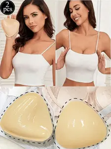 Women's large V-shaped triangular, invisible and seamless bra pads, Sticky bra pads, double-sided adhesive, compresses the chest, lifts the breasts, prevents sagging, suitable for bikinis, swimsuits, wedding gowns