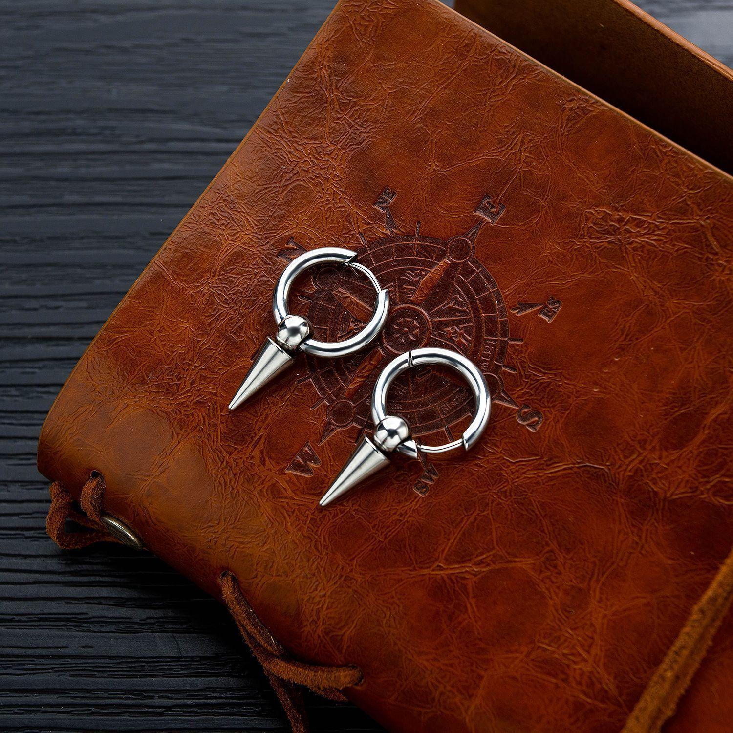 Oufer 20G Spike Stainless Steel Dangle Hoop Earring 2024 New Trend Earring Gothic Style Gift For Her