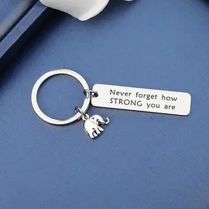 Elephant Lovers Charms for Jewellery, Elephant Keychain Don't Forget How Strong You Are Inspirational Gift
