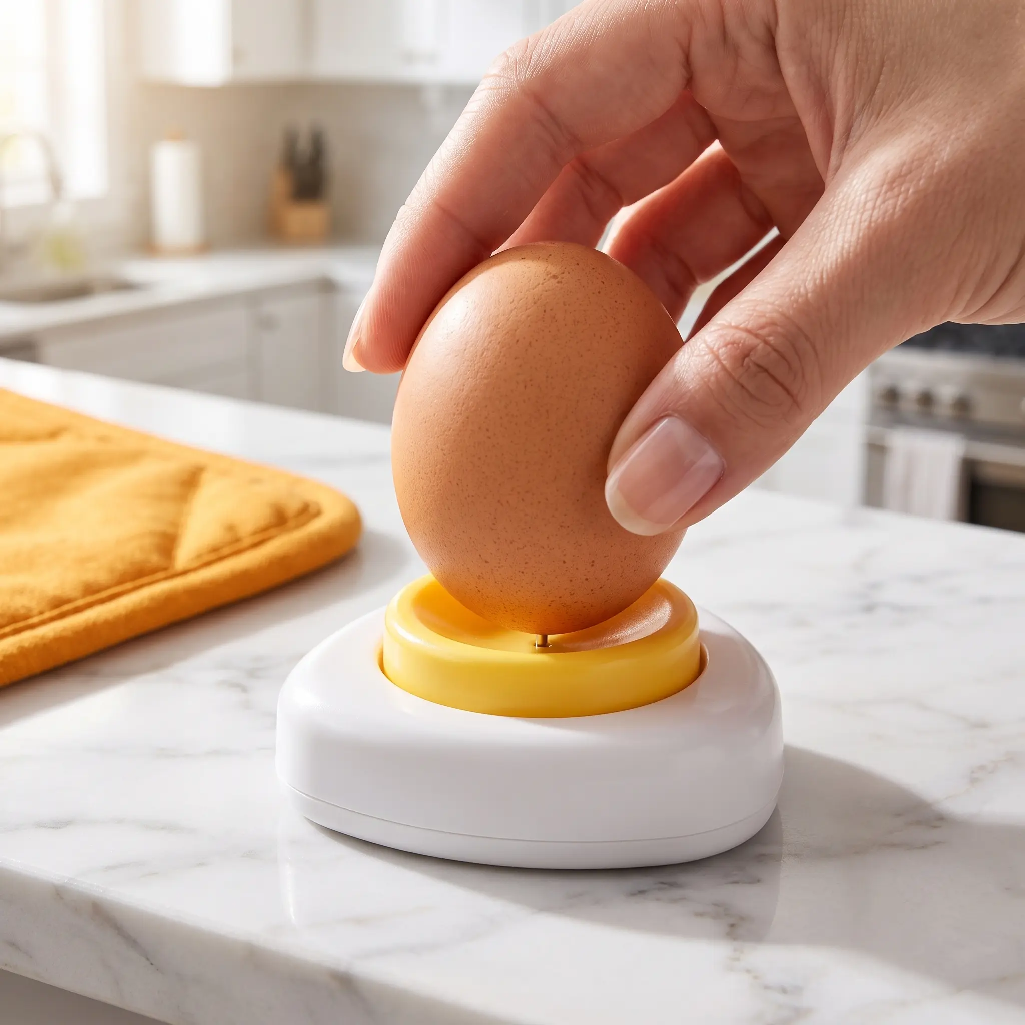Egg Piercer Tool with 304 Stainless Steel Needle, Egg Hole Puncher to Prevent Eggshell Cracking During Boiling, Household Kitchen Egg Prep Gadget