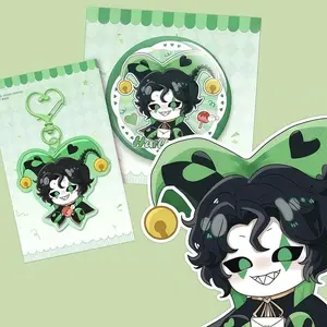 Pierrot Freak Circus Harlequin keychain& pin Creepy Cute Alt Circuscore Collectible | Gothic Kawaii