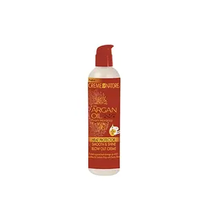 Creme of Nature with Argan Heat Protector Smooth's Shine Blow Out Creme, 8.45 Ounce