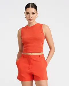 Express Editor Stretch Cotton High Waisted Tailored Short