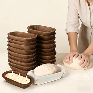 1/20pcs Bulk Pine Wood Dough Bowls Suitable for DIY Crafts, Rustic Vintage Hand-Carved Farmhouse Bowls for, Desserts, Fruits, Making - Bulk Wholesale for Home Decor, Proofing Bowls, Non-Food Contact