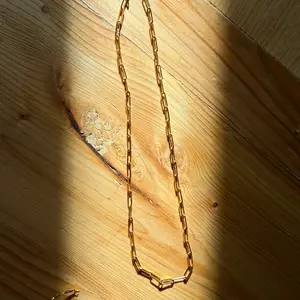 24K Gold Filled Paper Clip Layering Necklace for Women