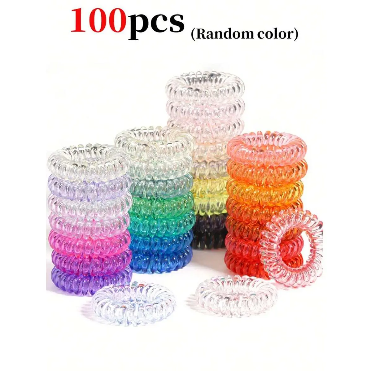 100/50/30/20/10pcs Candy Color Mini Small Spiral Hair Ties, High Elasticity Hair Scrunchies For Ponytail, Buns, Daily Hair Accessories