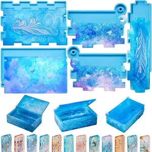Dominoes Storage Box Resin Mold Domino Box Jewelry Storage Case Mold Slide Holder Silicone Case Epoxy Resin Casting for DIY Jewelry Home Decoration - Home Improvement.