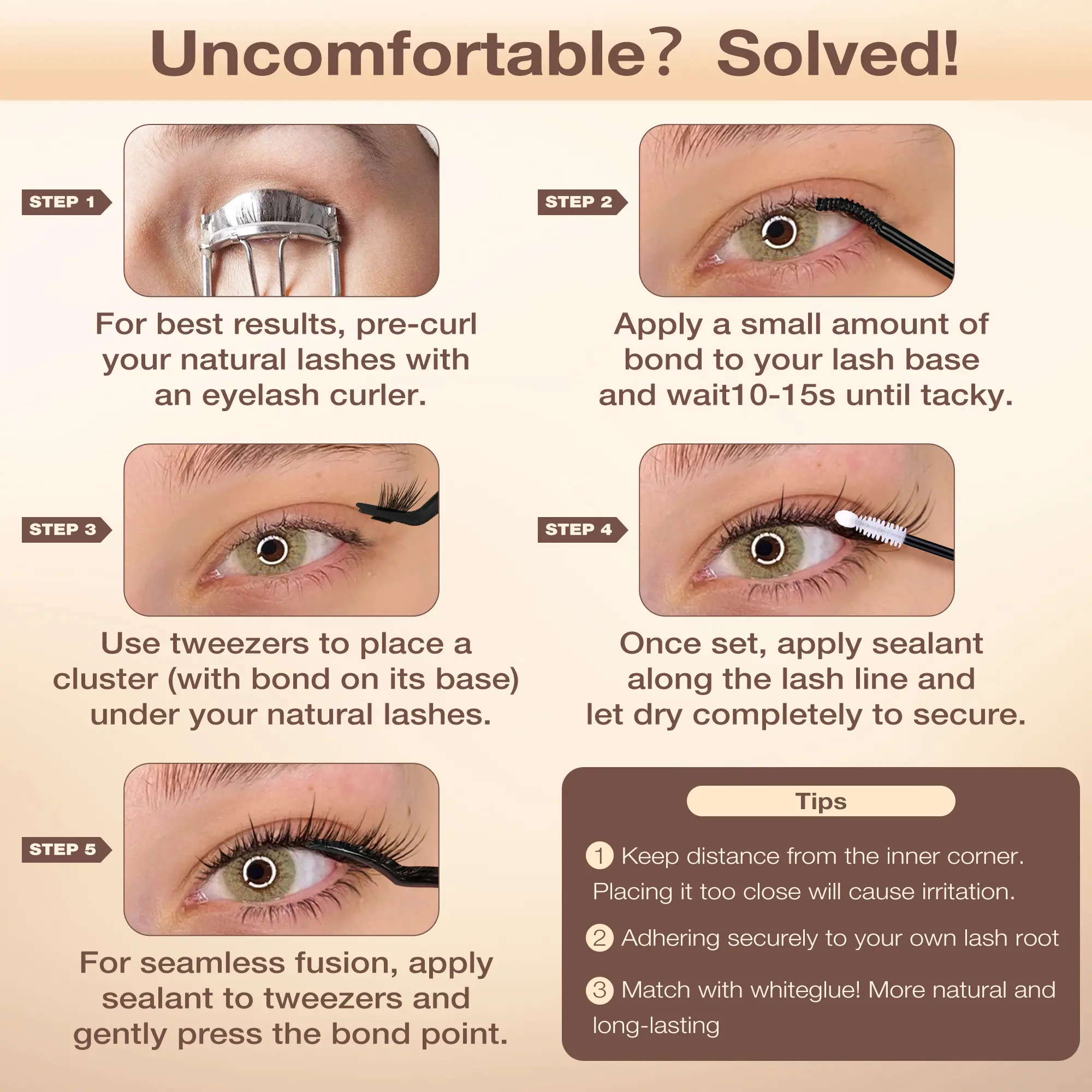 Focipeysa Individual Cosmetic Eyelash Extensions, Fox Eye Style, Thin Soft Waterproof Lash Clusters for Makeup Eye Makeup, Eyelashes Extensions, Synthetic Fiber