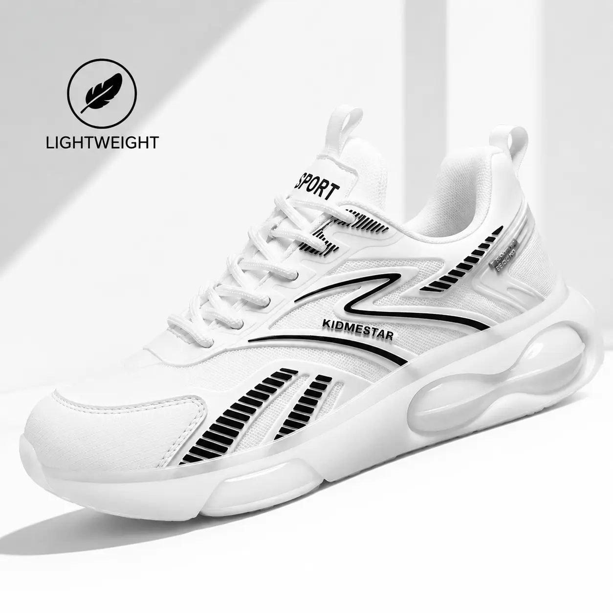 Men's Breathable Knitted Mesh Sneakers, Lightweight Round Toe Low Top Shoes with Shock Absorption for Walking, Gym & Tennis