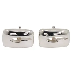 Pre-owned GUCCI Sterling Silver 925 (Ag925) Small Leather Goods G Logo Silver 925 Cufflinks