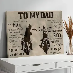To My Dad Canvas Poster  - Sentimental Gift from Son - Father's Day Birthday Christmas Present - Heartfelt Poem Wall Art