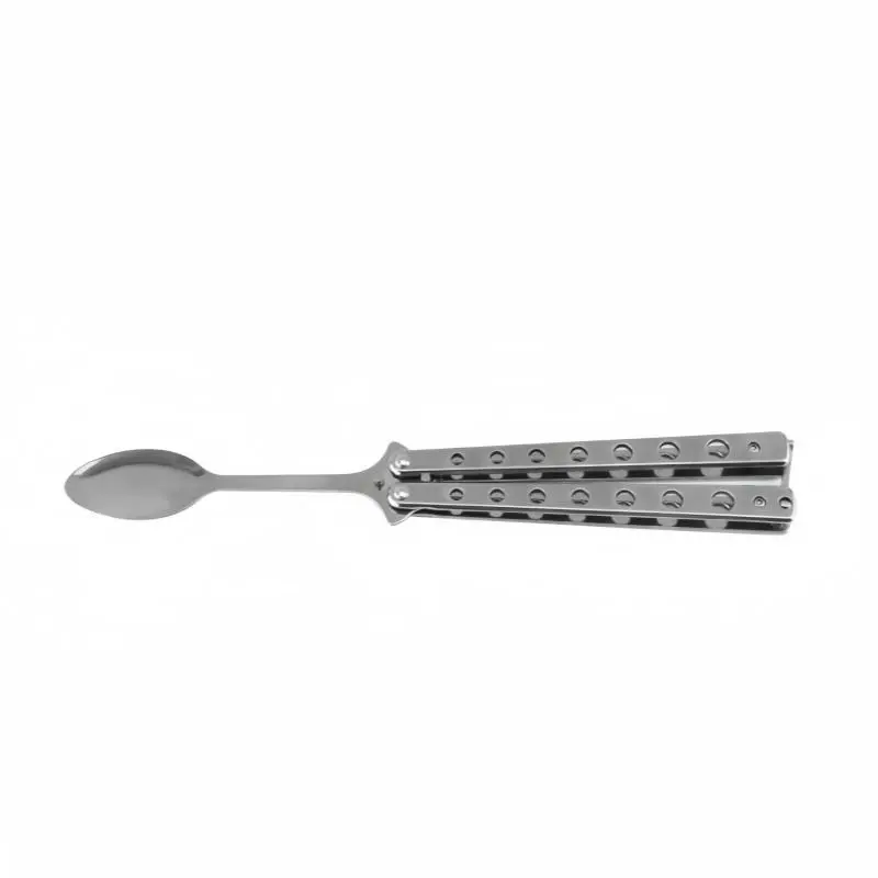 Stainless Steel Butterfly Spoon, 1 Count Multifunctional Utensils, Spoon with Built-in Bottle Opener, Foldable Spoon for Outdoor Barbecue and Kitchen Use