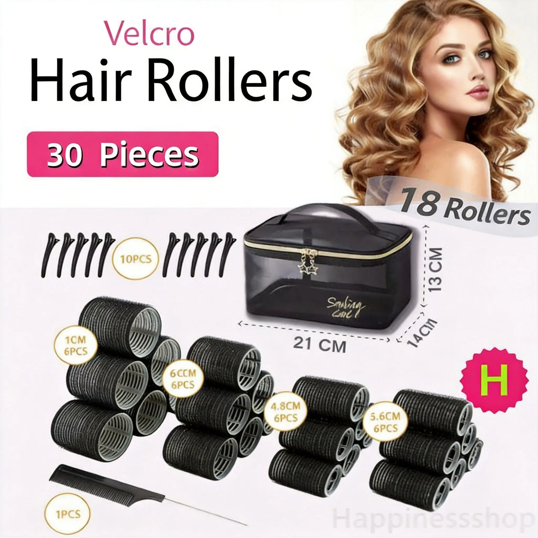 3 Sizes Self-Grip Heatless Hair Rollers Set with Clips, Jumbo Rollers for Long, Short Hair and Bangs, 36mm, 48mm, 60mm, Curler rollers, Hair Tools for Styling