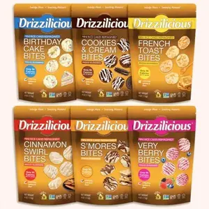 Drizzilicious Mini Rice Crackers – A healthy, low-calorie, gluten-free snack – Single pack, 1 bag (4oz)
