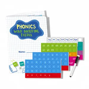 Phonics Magnetic Letter Tiles Set - 142 Magnetic Pieces with Spelling Board, 1 Book & 1 Pen - Alphabet Learning Kit, Preschool Alphabet Tool for Phonics, Spelling Practice & Early Reading
