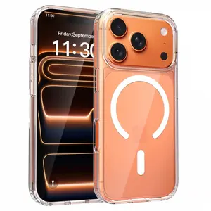 Transparent Magnetic Phone Case for iphone 17Promax/17AIR/16Promax/16E/15Plus/14Pro/13/12,Ultra clear & anti-yellowing,Compatible with Magsafe.Anti-fall Decorative Phone Protector Cover, Anti-yellowing,Shockproof Phone Protective Case