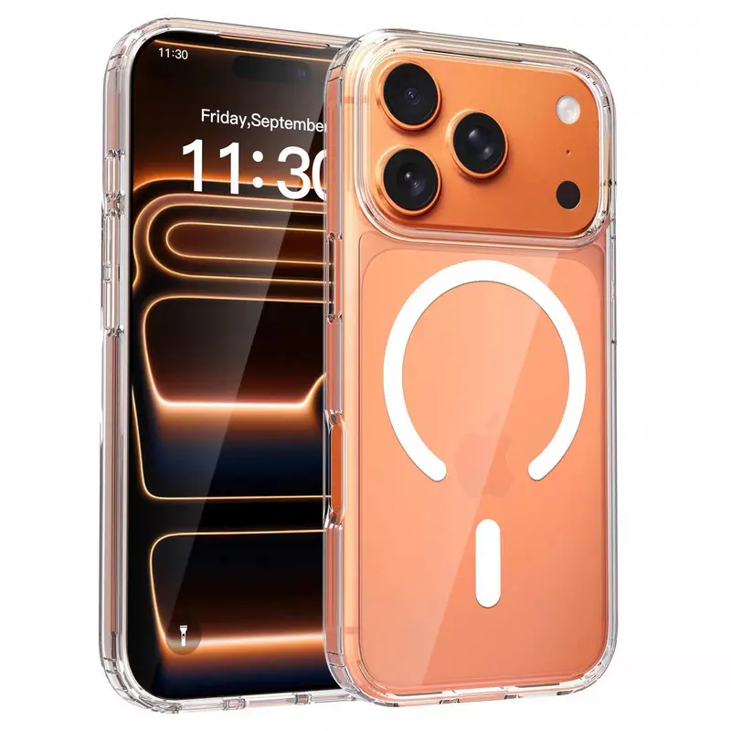 Clear Magnetic Phone Case for iPhone 17 Pro Max, 10FT Military-Grade Shockproof Protective Cover, Anti-Yellowing Slim Bumper Acrylic Casing for iPhone 11-17 Series