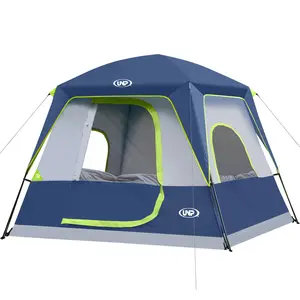UNP 4-Person Instant Cabin Tent Portable Waterproof with Removable Awning High-Quality Windproof Camping Gear Spacious Interior 8' x 7' x 72" Breathable Mesh Windows Stable Structure 1-Year Warranty essentials
