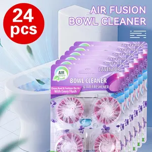 Air Fusion Automatic Toilet Bowl Cleaner Tablets 24 Pcs 6 Pack 3 Scents Choose Slow-Releasing Toilet Tank Cleaners for Deodorizing Descaling Household Toilet Cleaners